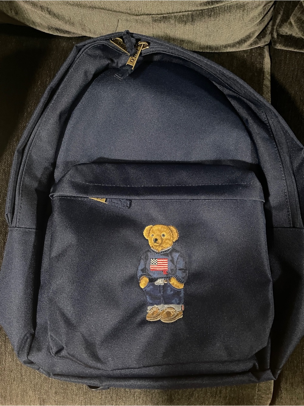 Polo by Ralph Lauren Navy Backpack with Bear Embroidery